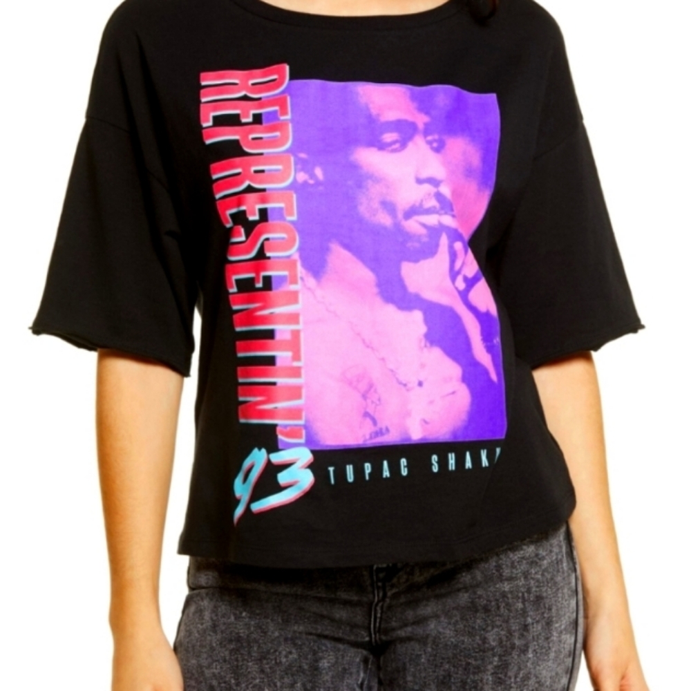 Tupac Shakur 2PAC Representin' 93 Cropped Boxy Tee NWOT